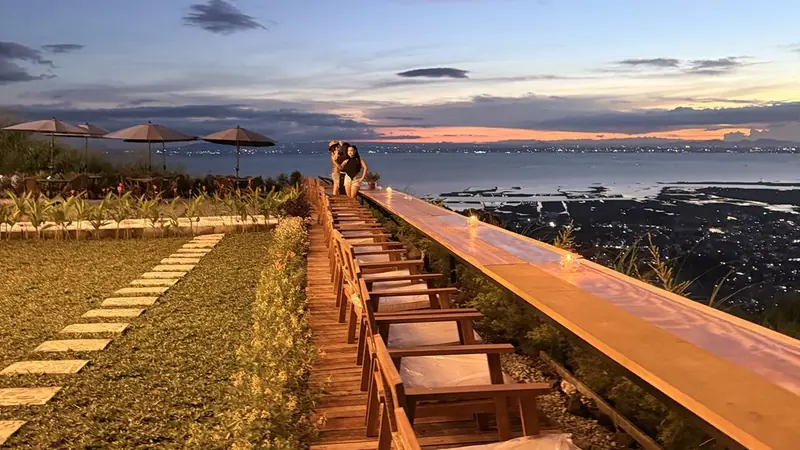 Ridge deck at sunset — the Pre-up photoshoot floor